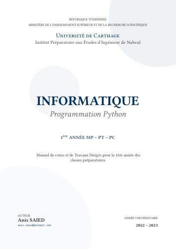 Manuel Cours et TD – 1ère année